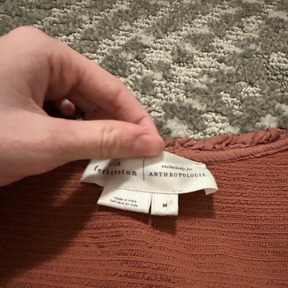 Anthropologie Erin Fetherston Babydoll Summer Dress Terracotta Scandi Girl Boho - Picture 9 of 9